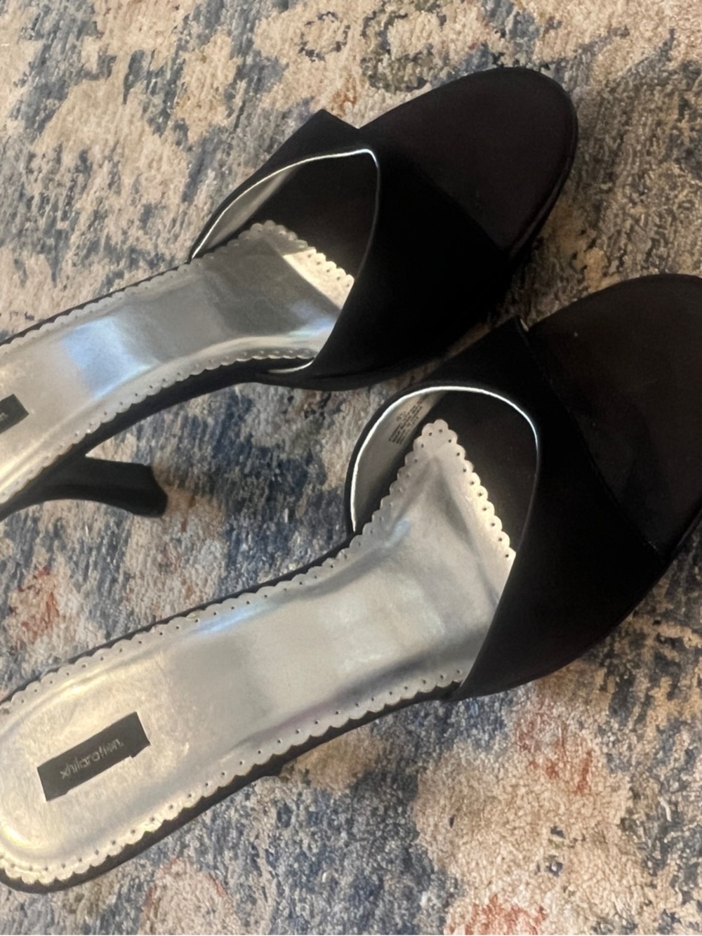 Xhilaration Black High Heel Slide Sandals - Women's Elegant Evening Mules - Picture 5 of 12